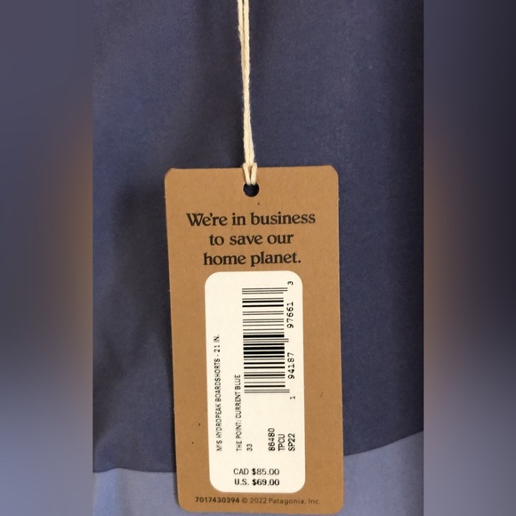 NWT Patagonia Mens Hydropeak Boardshorts 21” in The Point: Current Blue 33 Waist - Picture 4 of 6